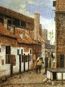 Jacobus Vrel Street Scene with Six Figures oil painting on canvas